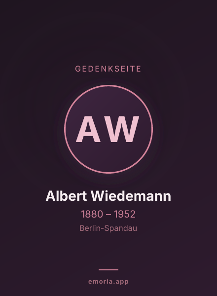 Gedenkportrait von Albert Wiedemann