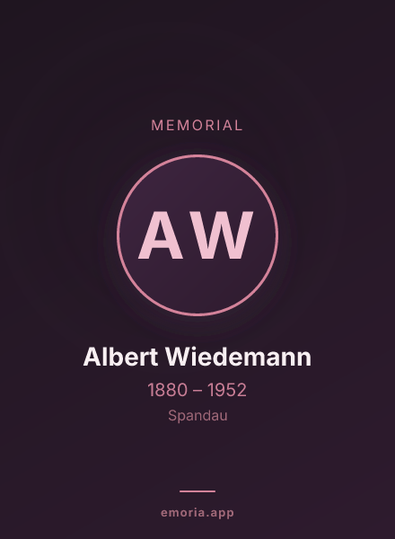 Memorial portrait of Albert Wiedemann