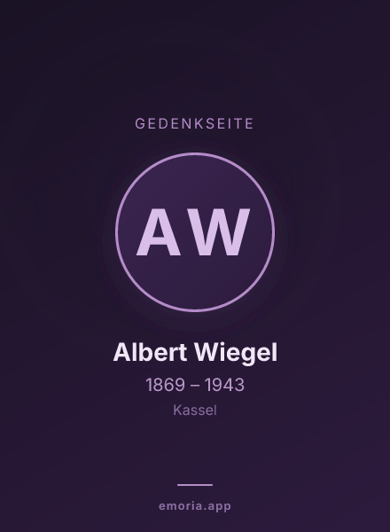 Gedenkportrait von Albert Wiegel