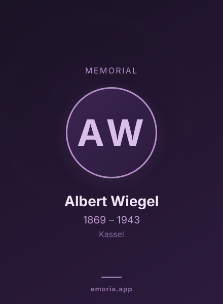 Memorial portrait of Albert Wiegel