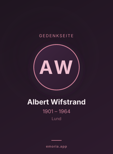 Gedenkportrait von Albert Wifstrand
