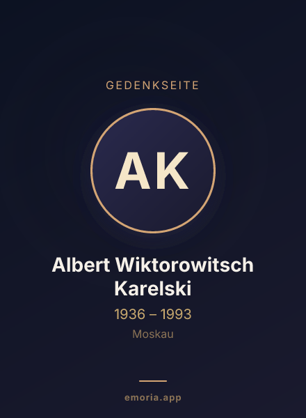 Gedenkportrait von Albert Wiktorowitsch Karelski