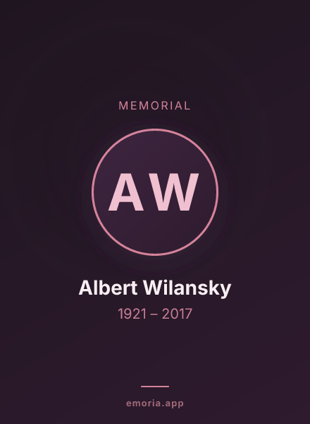 Memorial portrait of Albert Wilansky