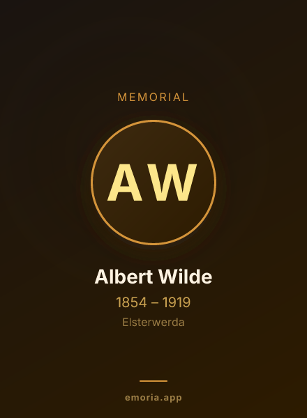 Memorial portrait of Albert Wilde