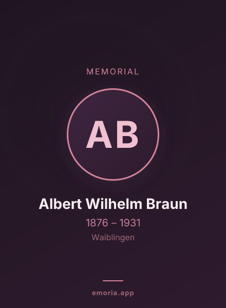 Memorial portrait of Albert Wilhelm Braun