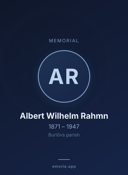 Memorial portrait of Albert Wilhelm Rahmn