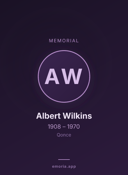 Memorial portrait of Albert Wilkins