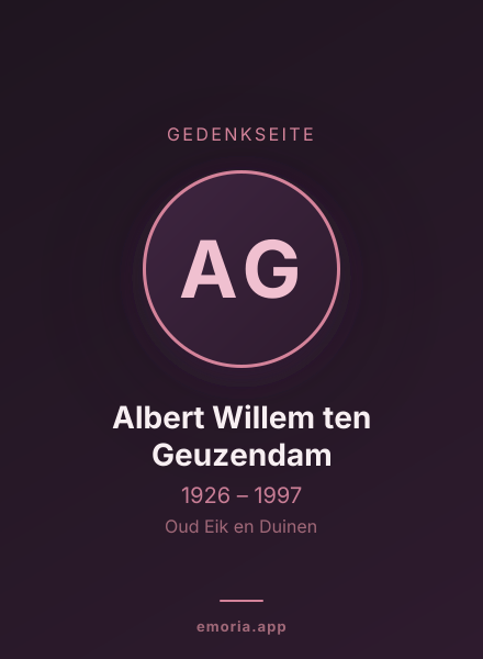 Gedenkportrait von Albert Willem ten Geuzendam