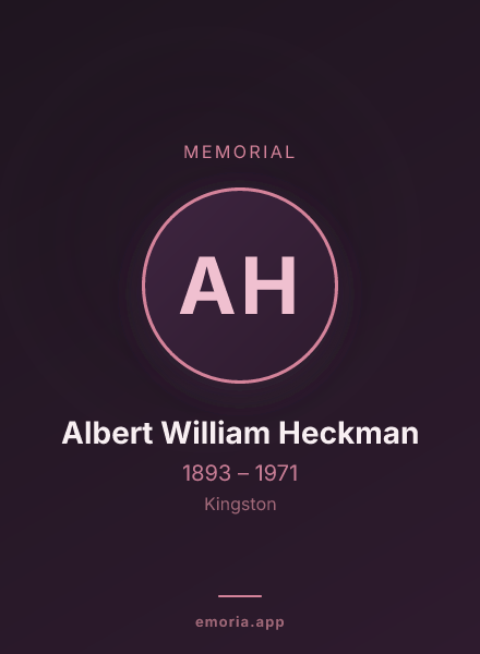 Memorial portrait of Albert William Heckman