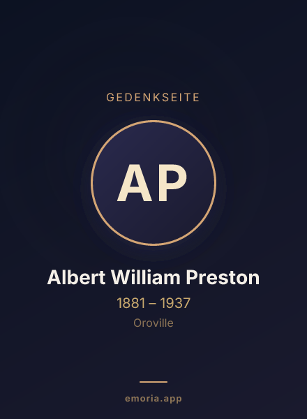Gedenkportrait von Albert William Preston