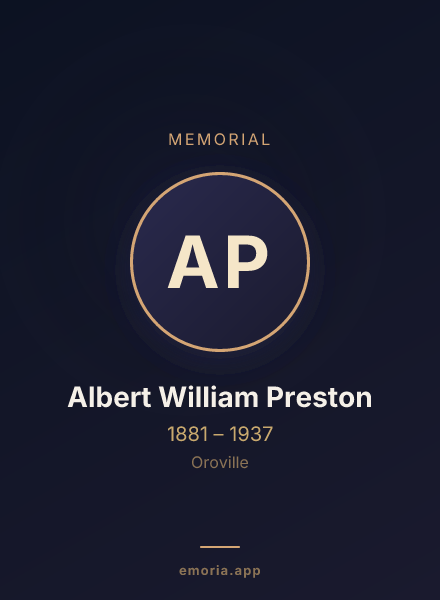 Memorial portrait of Albert William Preston