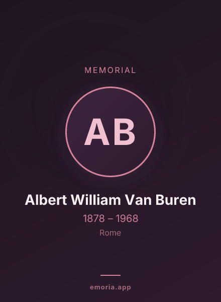 Memorial portrait of Albert William Van Buren