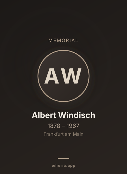 Memorial portrait of Albert Windisch