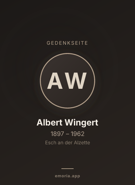 Gedenkportrait von Albert Wingert