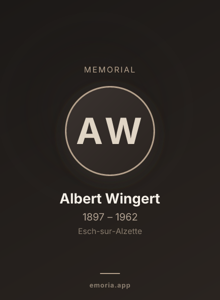 Memorial portrait of Albert Wingert