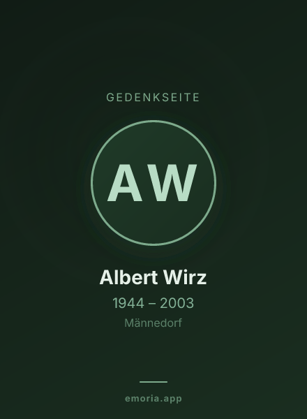 Gedenkportrait von Albert Wirz