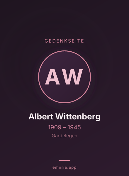 Gedenkportrait von Albert Wittenberg