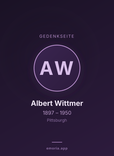Gedenkportrait von Albert Wittmer