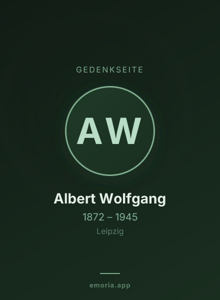 Gedenkportrait von Albert Wolfgang
