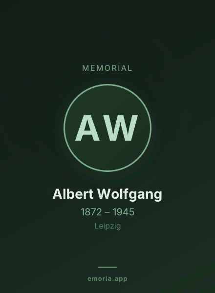 Memorial portrait of Albert Wolfgang