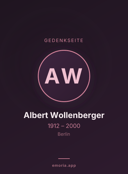 Gedenkportrait von Albert Wollenberger