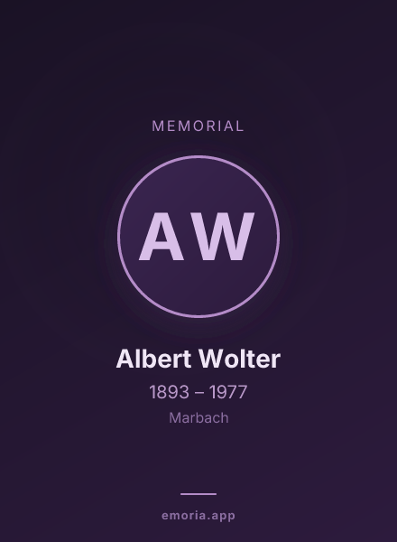Memorial portrait of Albert Wolter