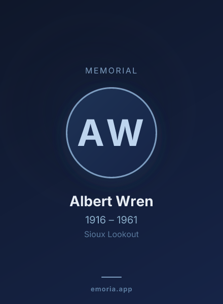 Memorial portrait of Albert Wren