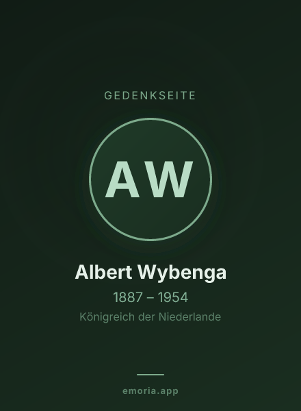 Gedenkportrait von Albert Wybenga