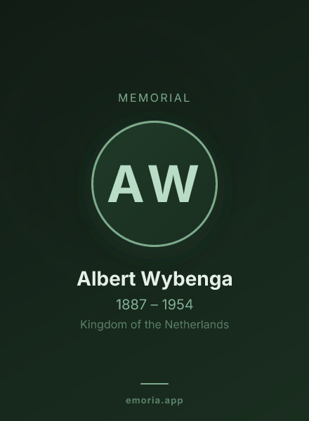 Memorial portrait of Albert Wybenga