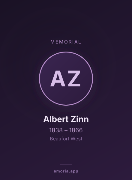 Memorial portrait of Albert Zinn