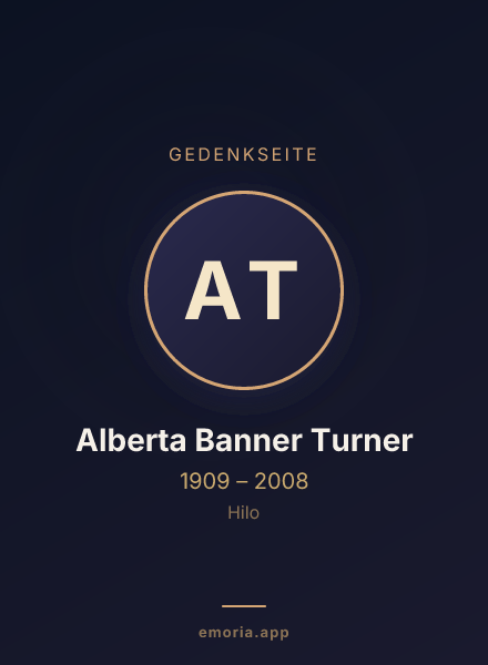 Gedenkportrait von Alberta Banner Turner