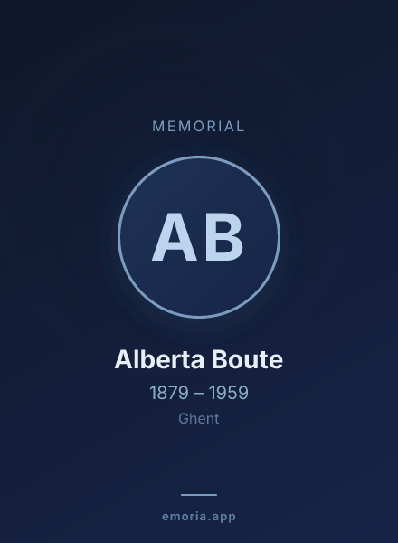 Memorial portrait of Alberta Boute