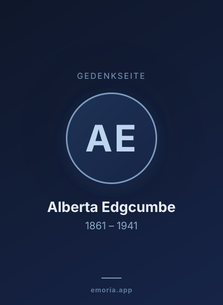 Gedenkportrait von Alberta Edgcumbe
