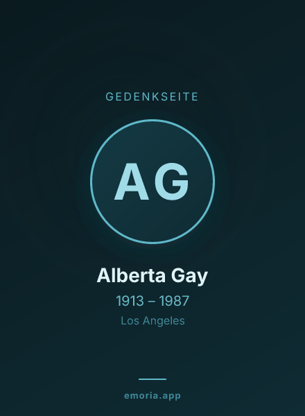 Gedenkportrait von Alberta Gay
