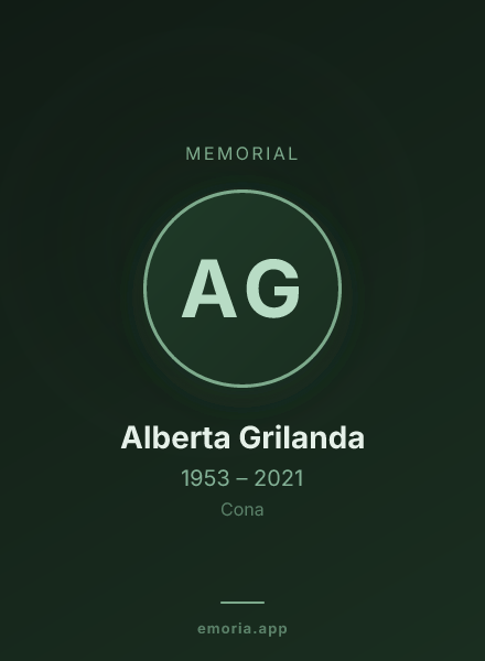 Memorial portrait of Alberta Grilanda