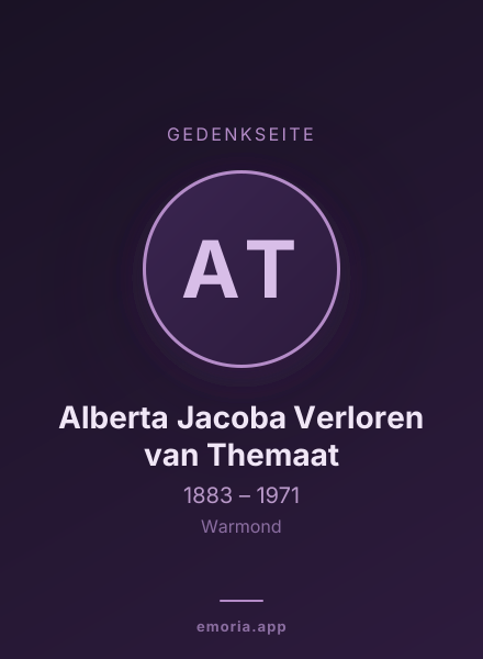 Gedenkportrait von Alberta Jacoba Verloren van Themaat