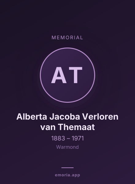 Memorial portrait of Alberta Jacoba Verloren van Themaat