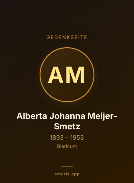 Gedenkportrait von Alberta Johanna Meijer-Smetz