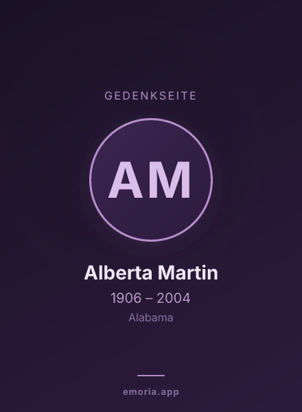 Gedenkportrait von Alberta Martin