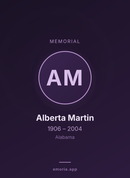 Memorial portrait of Alberta Martin