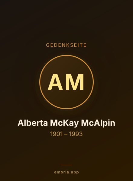 Gedenkportrait von Alberta McKay McAlpin