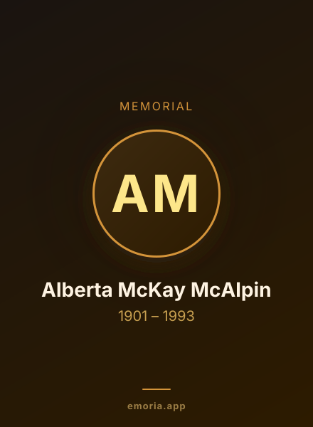 Memorial portrait of Alberta McKay McAlpin