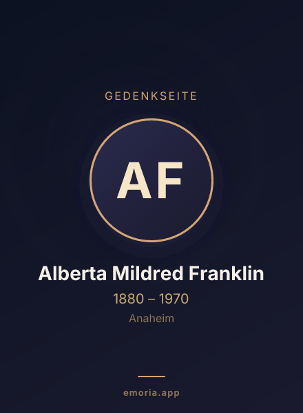 Gedenkportrait von Alberta Mildred Franklin