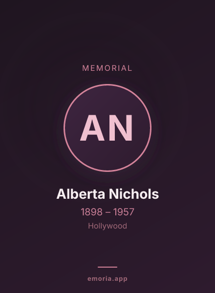 Memorial portrait of Alberta Nichols