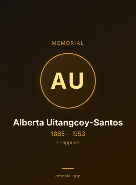 Memorial portrait of Alberta Uitangcoy-Santos