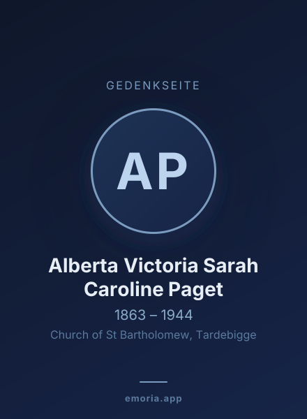 Gedenkportrait von Alberta Victoria Sarah Caroline Paget