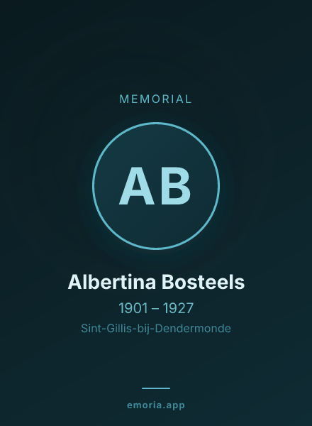Memorial portrait of Albertina Bosteels
