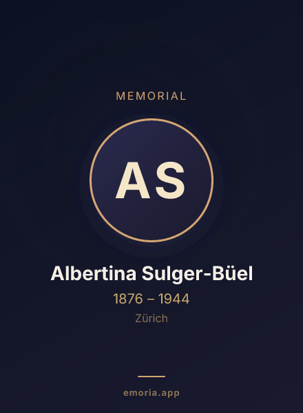 Memorial portrait of Albertina Sulger-Büel
