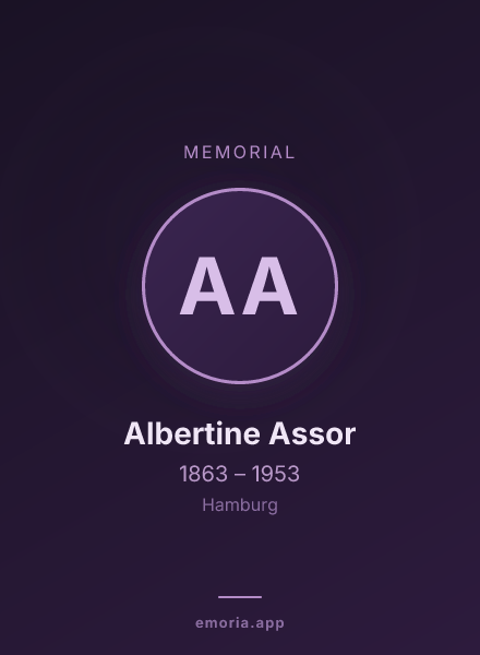 Memorial portrait of Albertine Assor