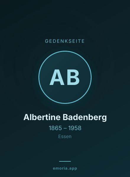 Gedenkportrait von Albertine Badenberg